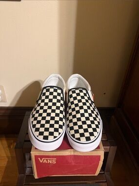 Vans Checkerboard Slip-On Sneakers - Black & White